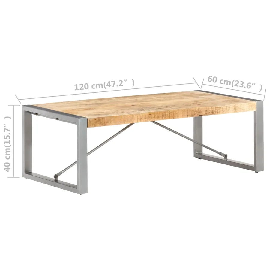 Table basse 120x60x40 cm Bois de manguier brut - 6