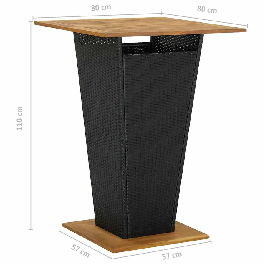 Ensemble de bar de jardin 5 pcs et coussins Résine tressée Noir - 10