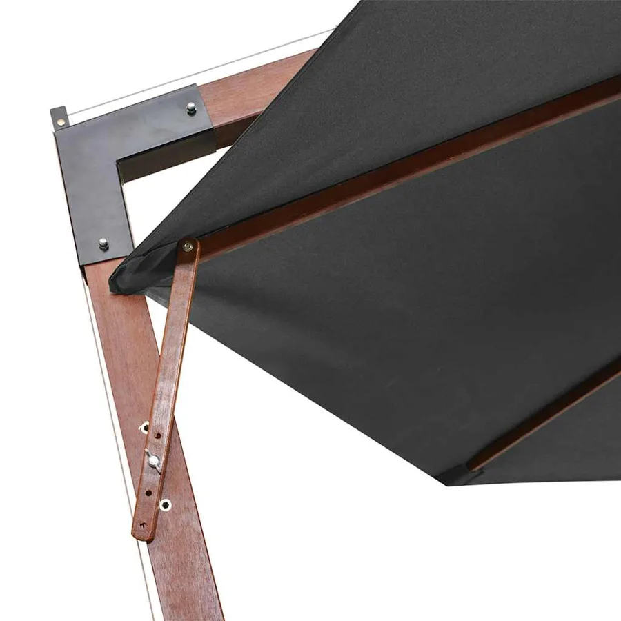 Parasol de jardin suspendu avec mât anthracite bois de sapin - 6
