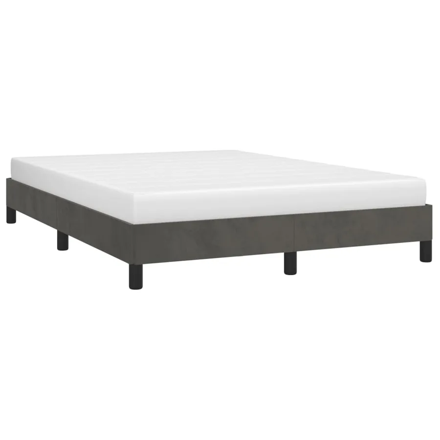 Cadre de lit sans matelas gris foncé 140x200 cm velours - 4