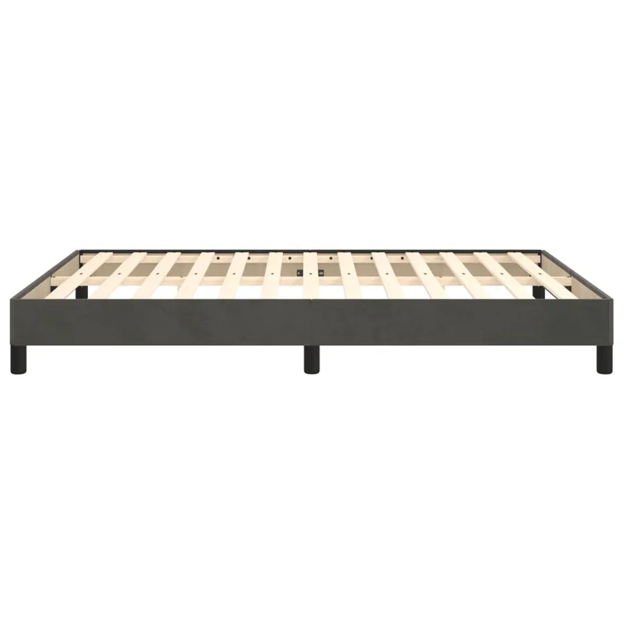 Cadre de lit sans matelas gris foncé 140x200 cm velours - 6