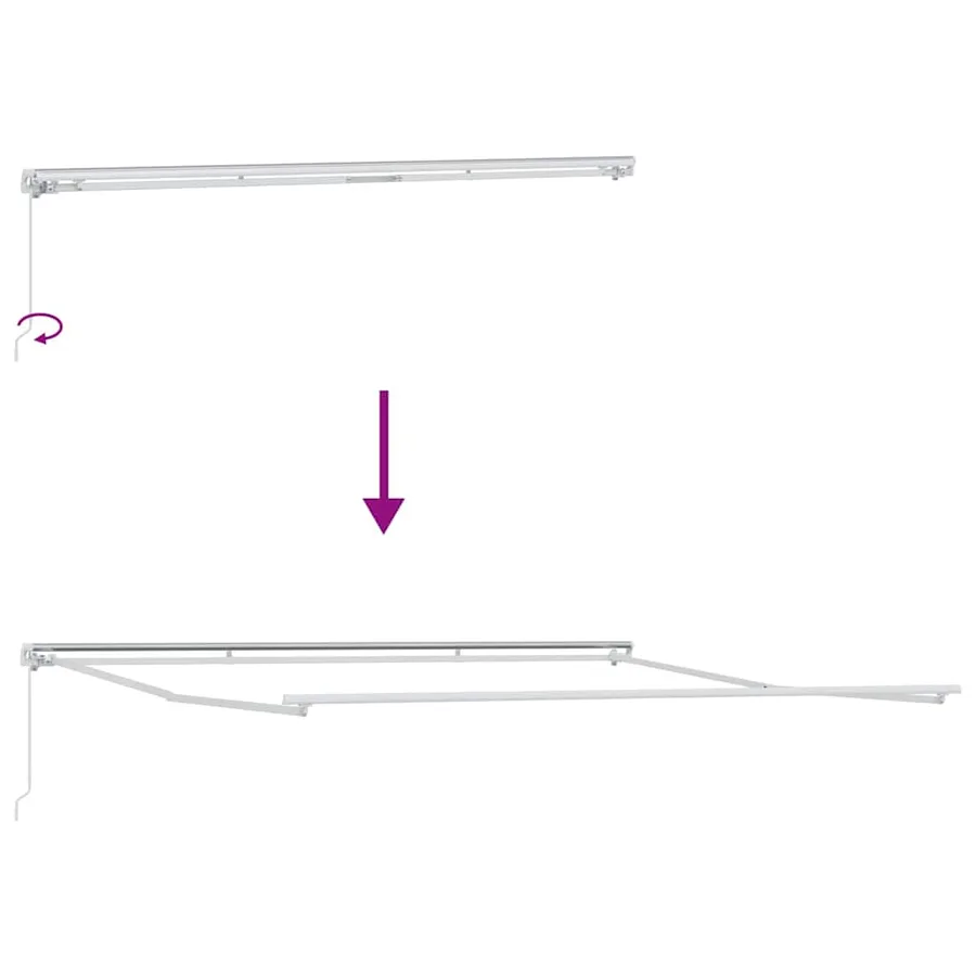 Cadre d'auvent Blanc 400 × 350 cm Aluminium - 9