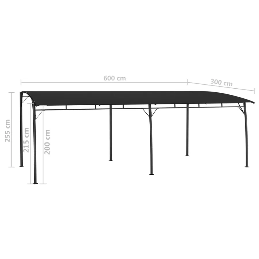 Auvents parasols 6 x 3 x 2,55 m Anthracite - 6