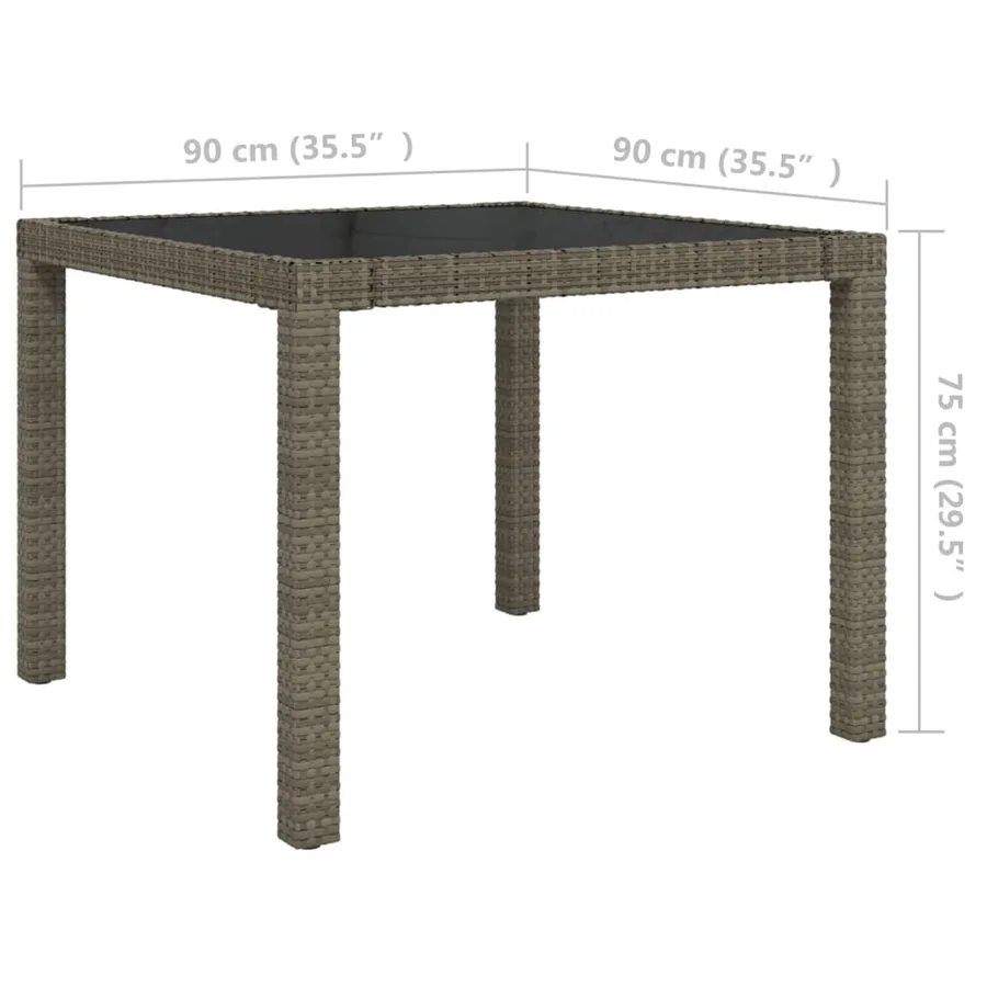 Ensemble à manger d'extérieur 5pcs coussins résine tressée gris - 11