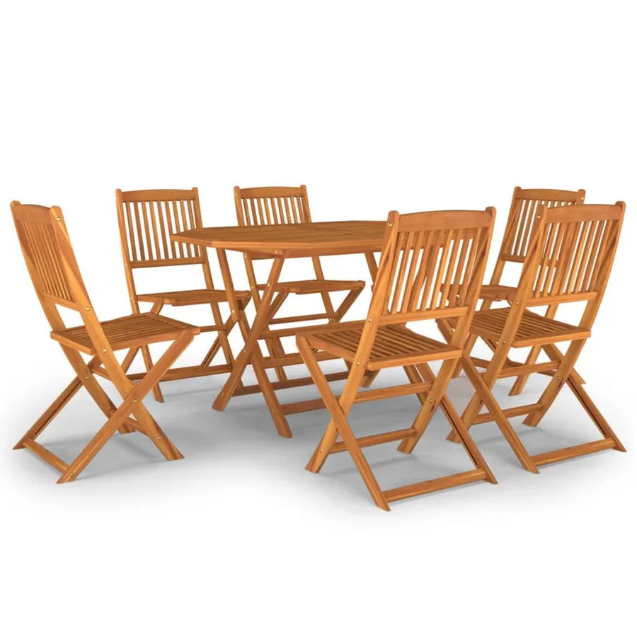Ensemble à manger de jardin 7 pcs Bois d'acacia massif - 2