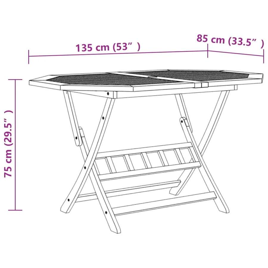 Ensemble à manger de jardin 7 pcs Bois d'acacia massif - 7