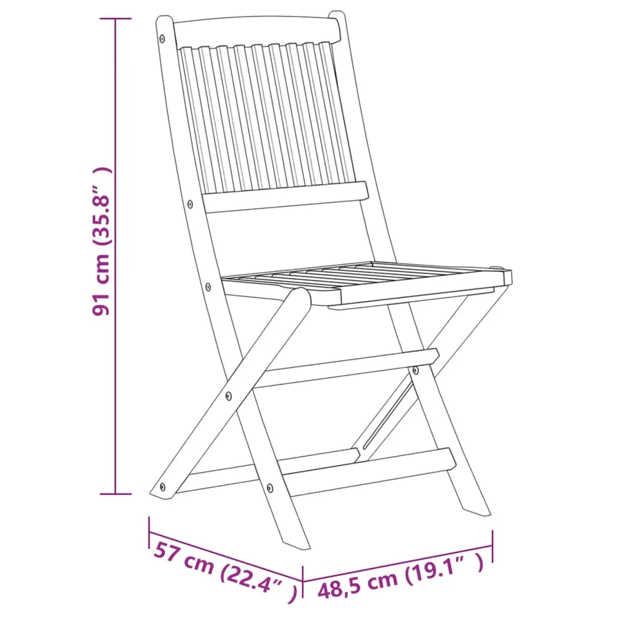 Ensemble à manger de jardin 7 pcs Bois d'acacia massif - 8
