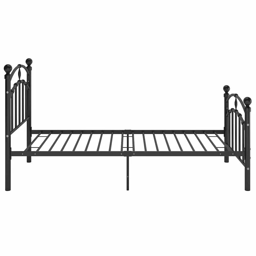 Cadre de lit sans matelas noir métal 100x200 cm - 4