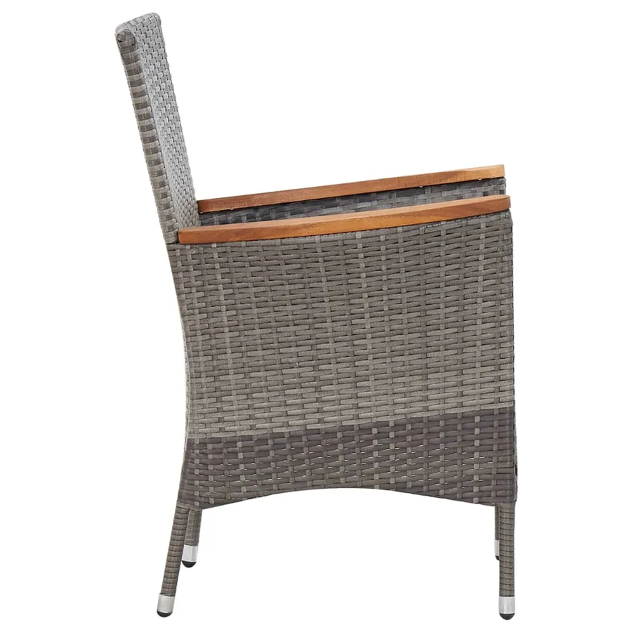 Ensemble à manger de jardin 9 pcs coussins Résine tressée Gris - 7
