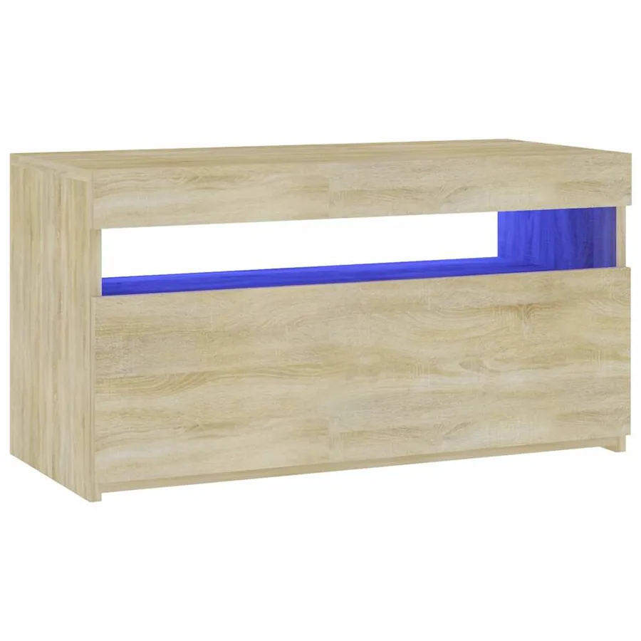 Meuble TV avec lumières LED Chêne sonoma 75x35x40 cm - 15