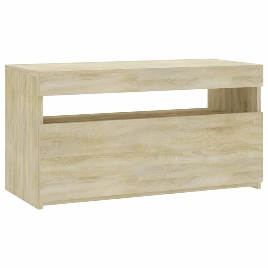 Meuble TV avec lumières LED Chêne sonoma 75x35x40 cm - 2
