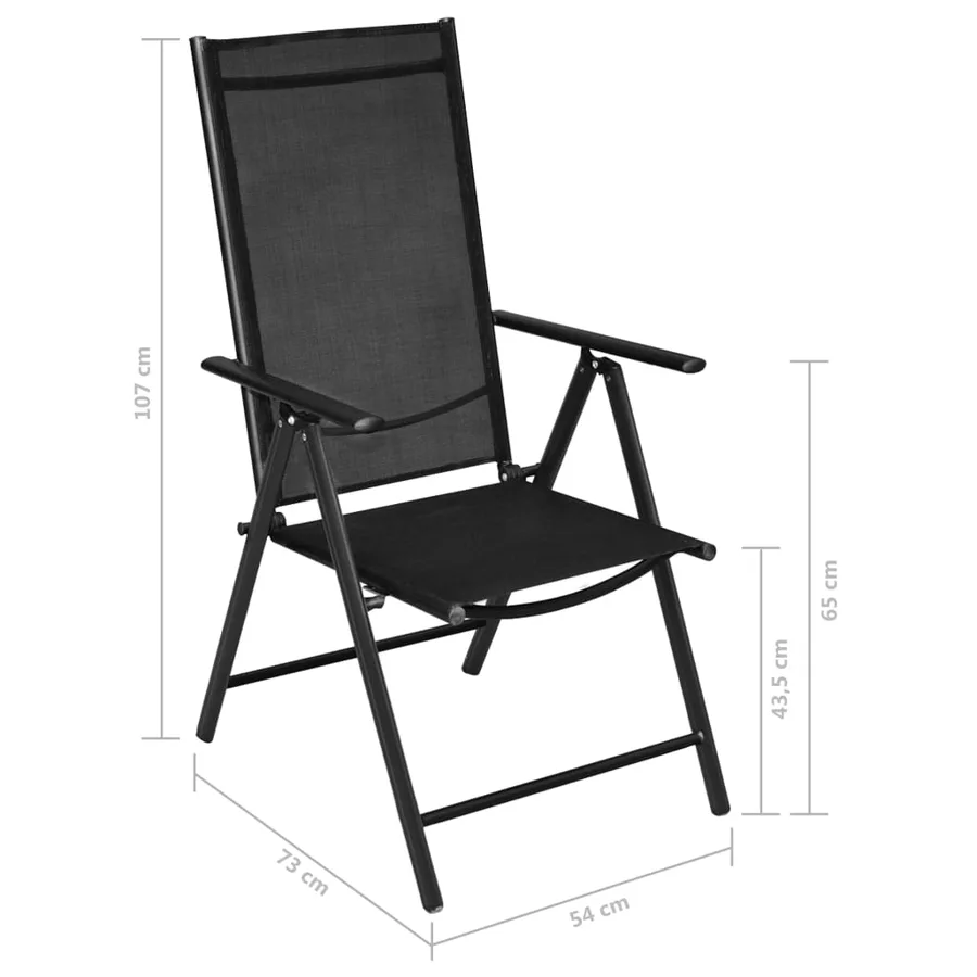 Ensemble à manger de jardin 7 pcs Aluminium Noir - 10