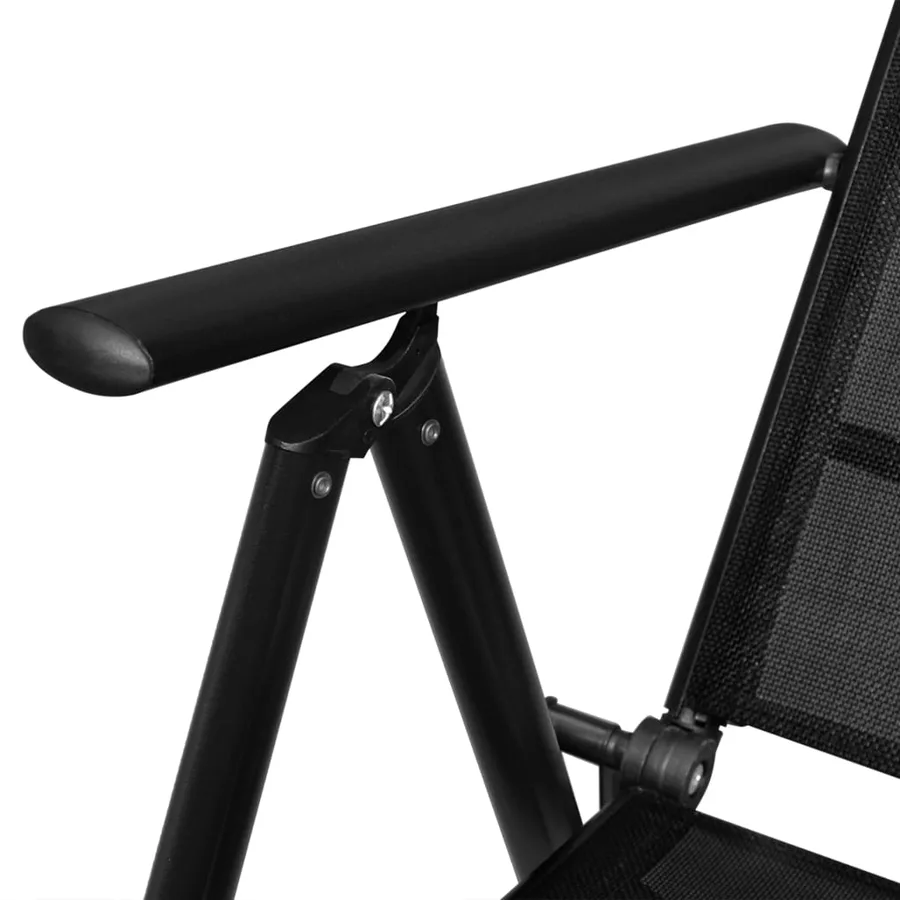 Ensemble à manger de jardin 7 pcs Aluminium Noir - 7
