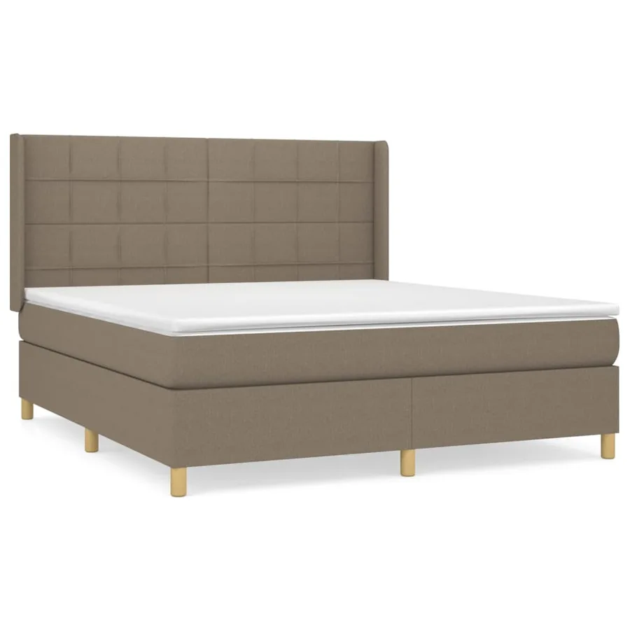 Sommier à lattes de lit avec matelas Taupe 180x200 cm Tissu - 2