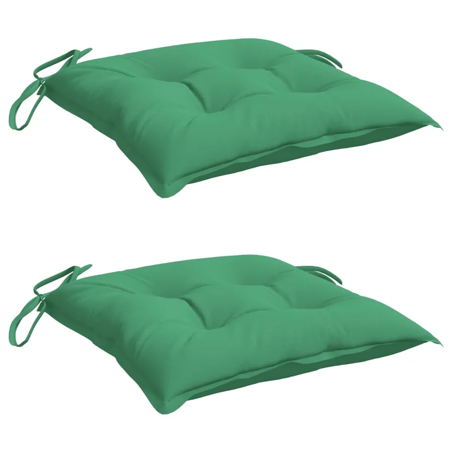 Coussins de chaise lot de 2 vert 50x50x7 cm tissu oxford - 3