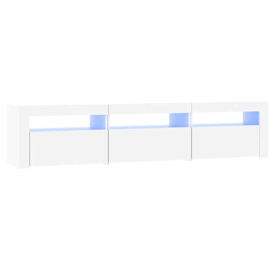 Meuble TV avec lumières LED Blanc 180x35x40 cm - 2