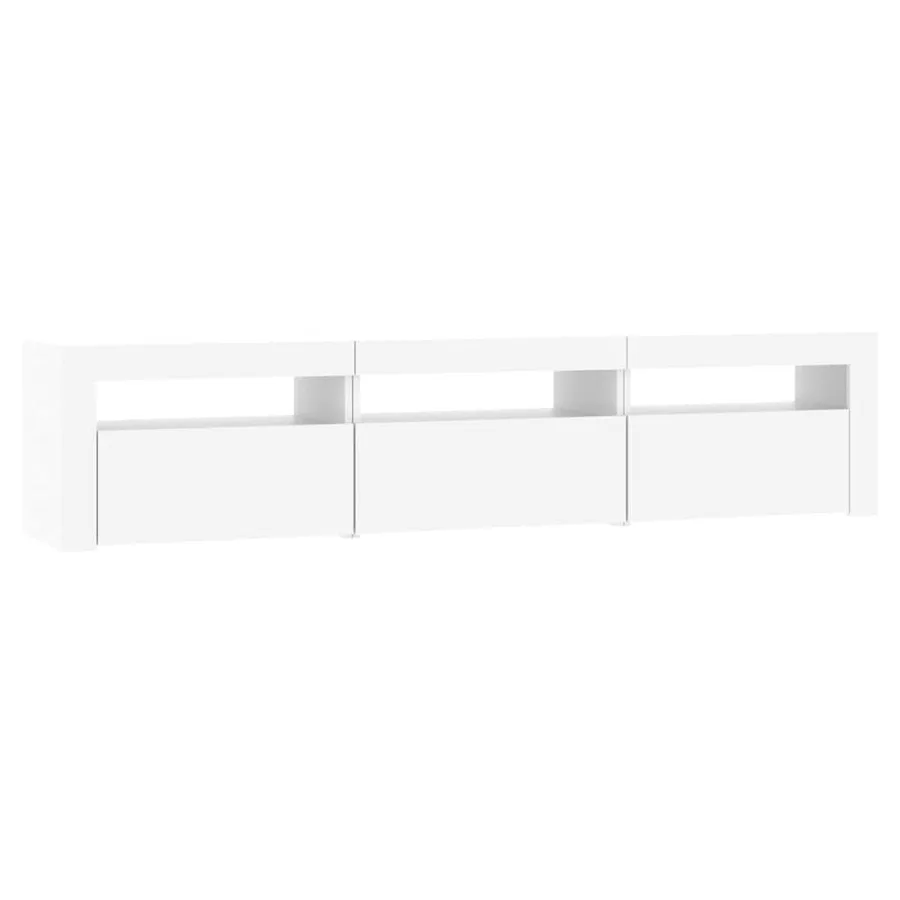 Meuble TV avec lumières LED Blanc 180x35x40 cm - 6
