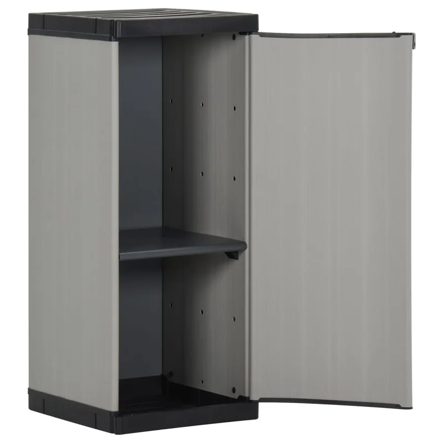 Armoire de rangement de jardin 1 étagère Gris/noir 35x40x85 cm - 3