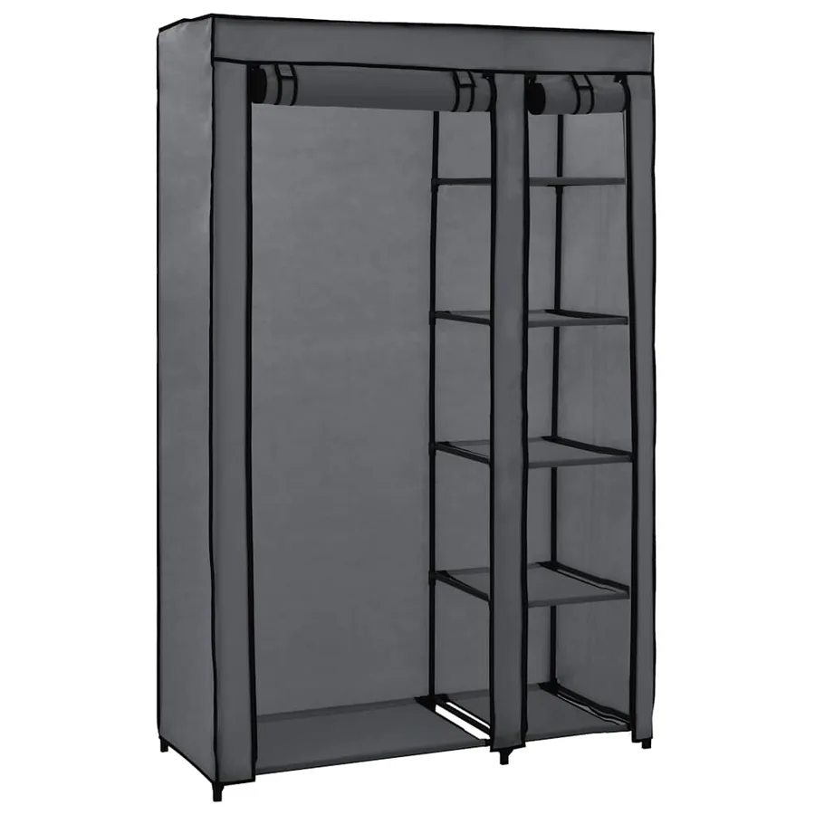 Garde-robe pliable Gris 110x45x175 cm Tissu