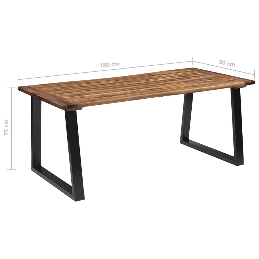 Table à manger Bois d'acacia massif 180x90 cm - 7