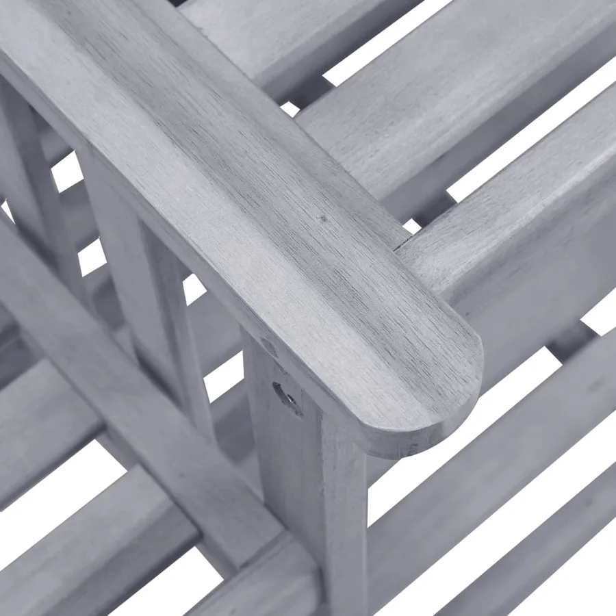 Chaises de jardin avec table à thé et coussins Acacia solide - 7