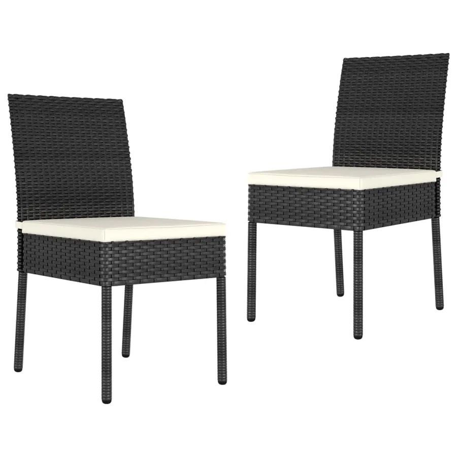 Ensemble à manger de jardin 3 pcs Résine tressée Noir - 6