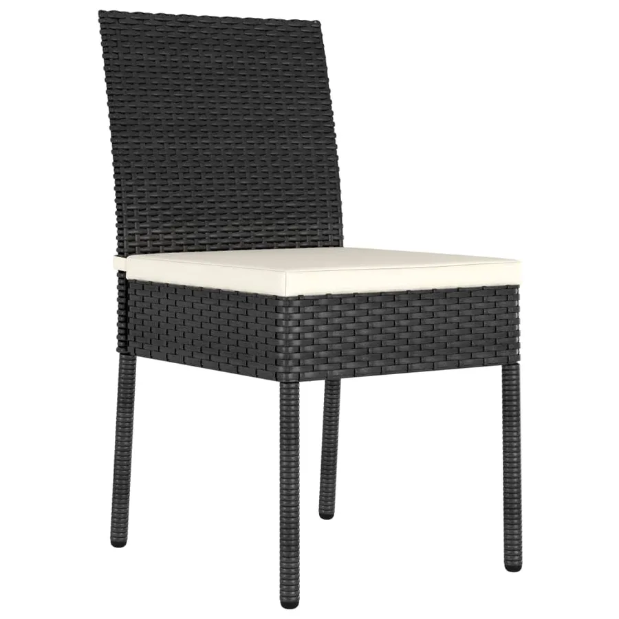 Ensemble à manger de jardin 3 pcs Résine tressée Noir - 7