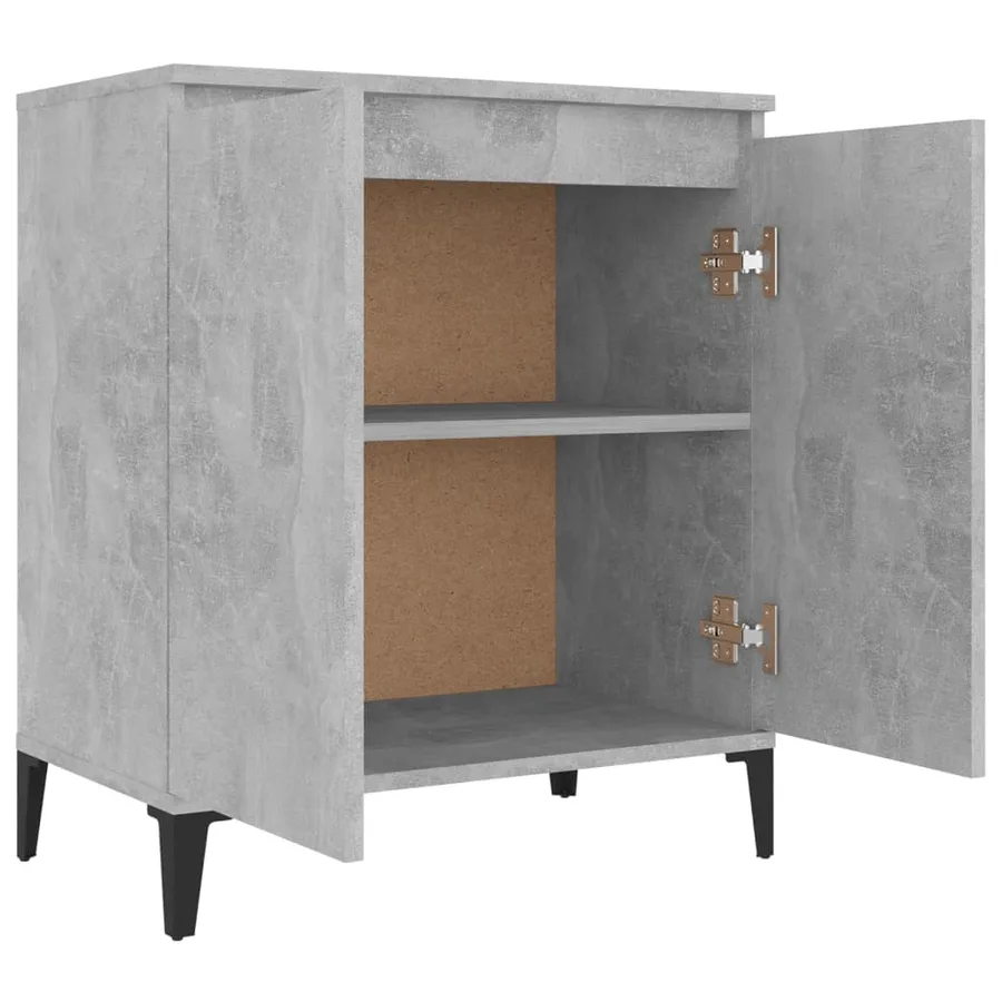 Buffet gris béton 60x35x70 cm bois d'ingénierie - 4