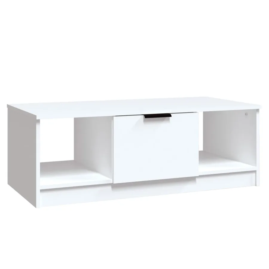 Table basse blanc 102x50x36 cm bois d'ingénierie - 2
