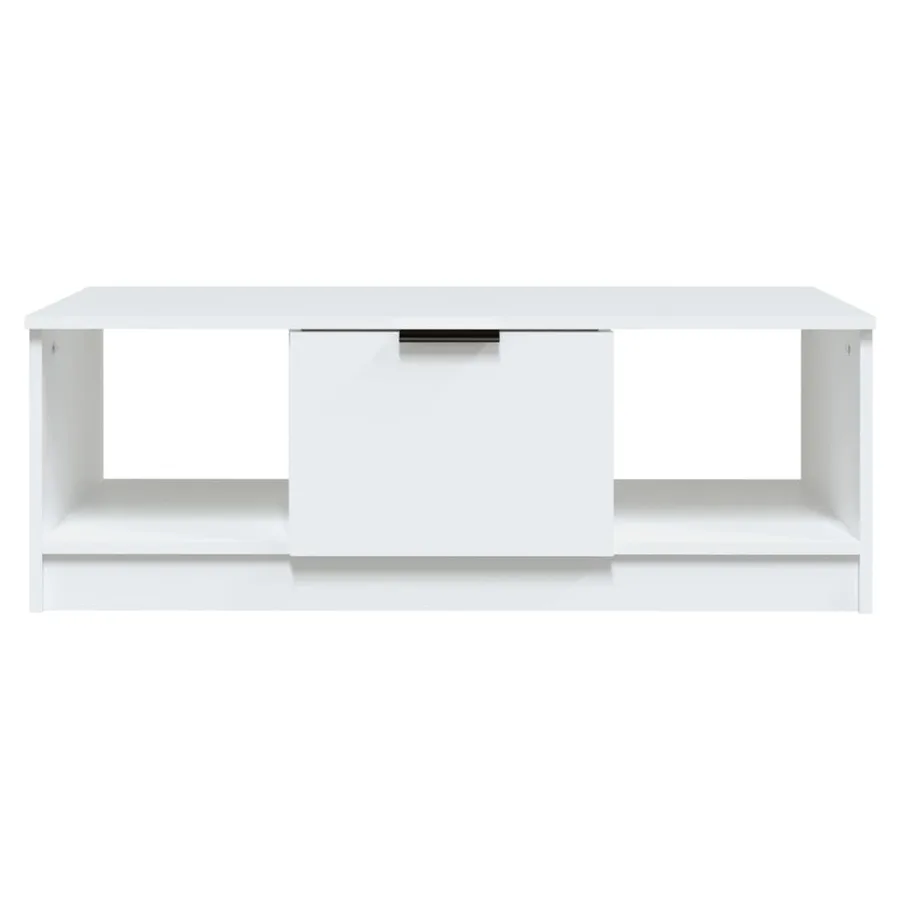 Table basse blanc 102x50x36 cm bois d'ingénierie - 3