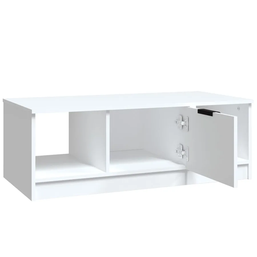 Table basse blanc 102x50x36 cm bois d'ingénierie - 5