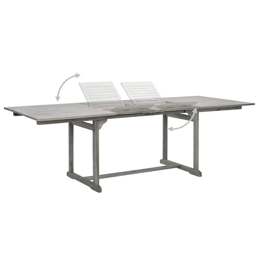 Ensemble à manger de jardin 7 pcs Bois d'acacia solide - 5