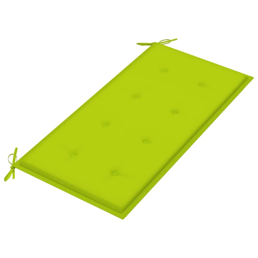 Banc de jardin avec coussin vert vif 112 cm Bois de teck massif - 5