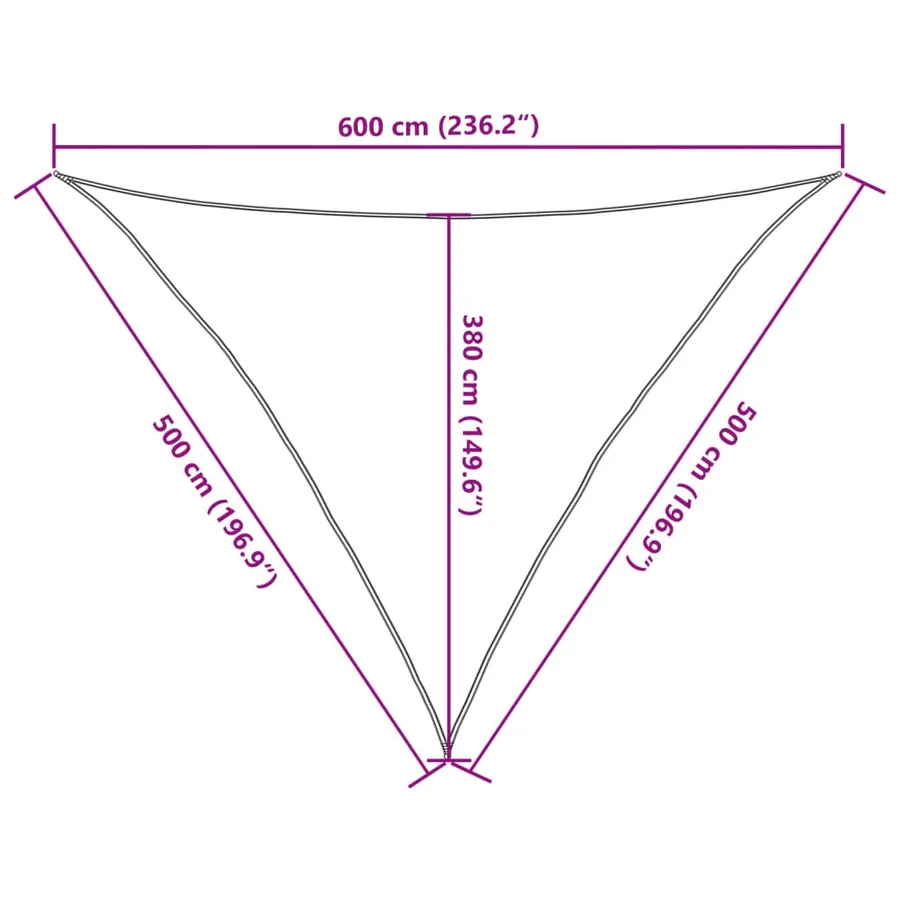 Voile d'ombrage 160 g/m² Marron 5x5x6 m PEHD - 10