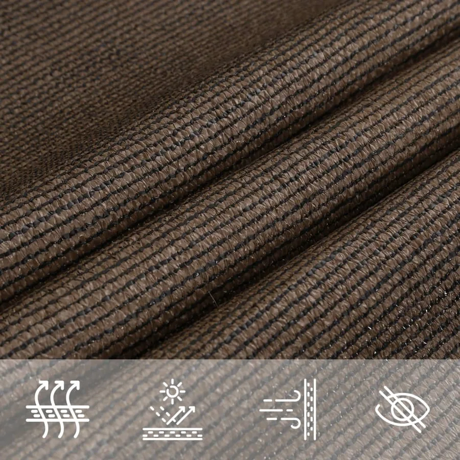Voile d'ombrage 160 g/m² Marron 5x5x6 m PEHD - 5