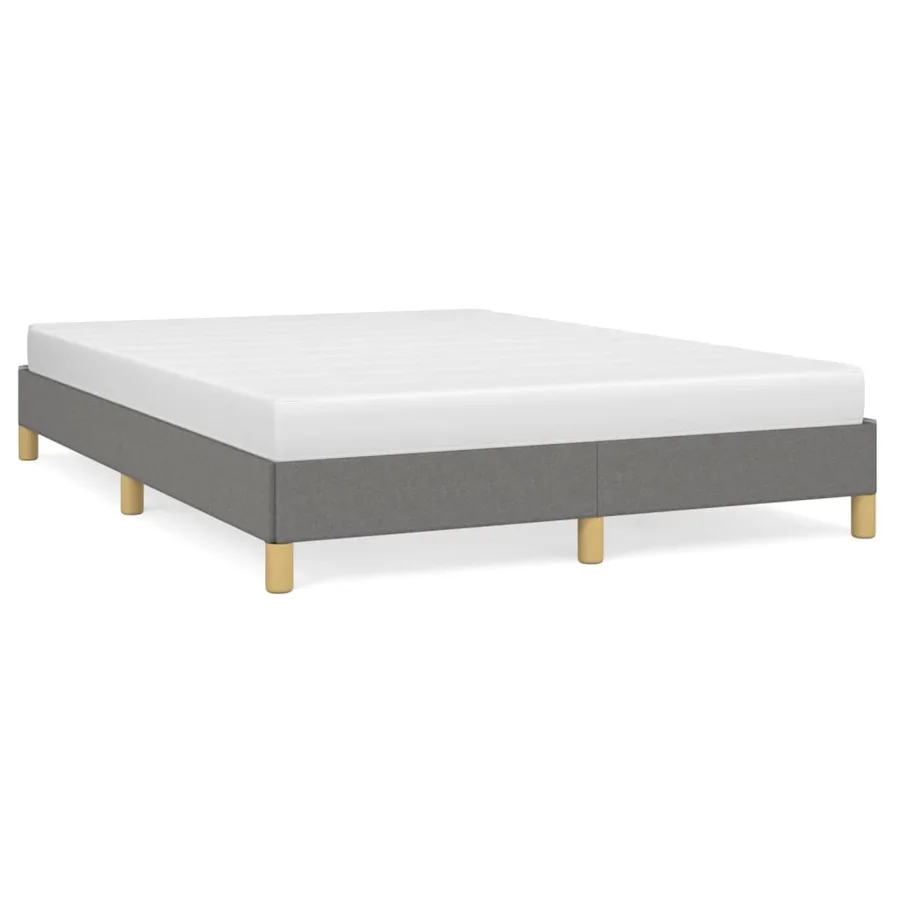 Cadre de lit sans matelas gris foncé 140x190 cm tissu - 2