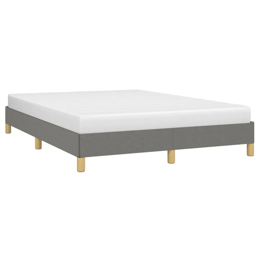 Cadre de lit sans matelas gris foncé 140x190 cm tissu - 3