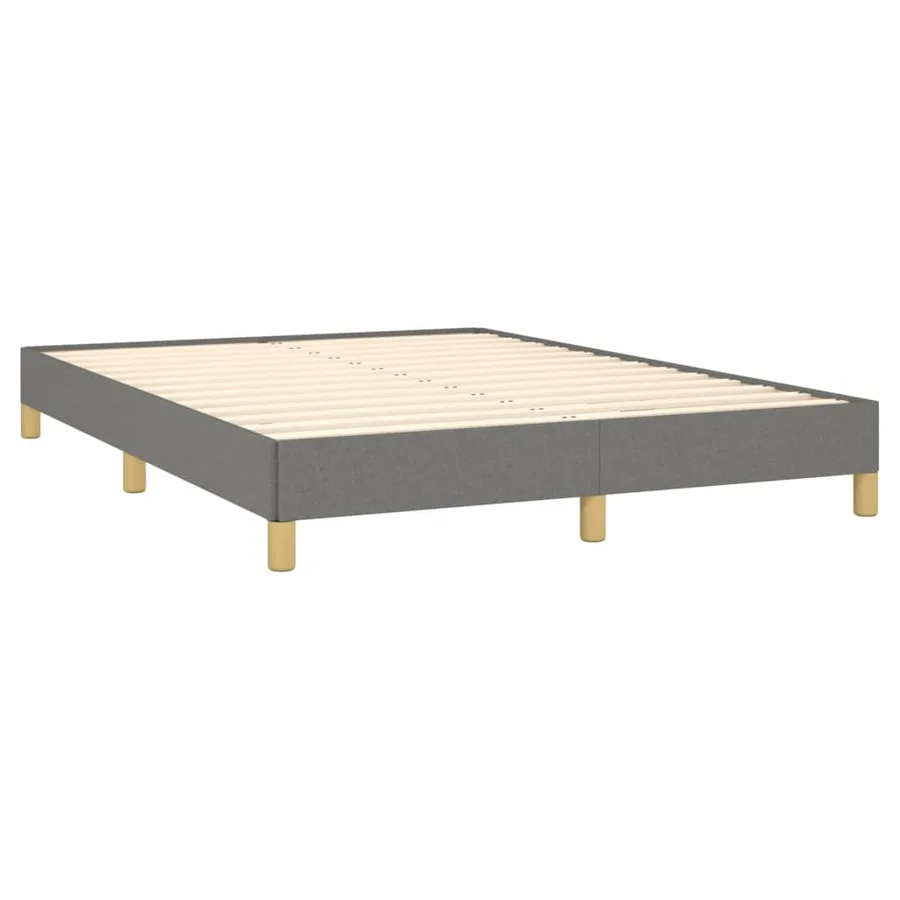 Cadre de lit sans matelas gris foncé 140x190 cm tissu - 4