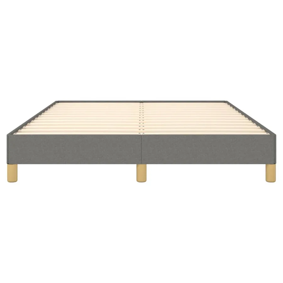 Cadre de lit sans matelas gris foncé 140x190 cm tissu - 5