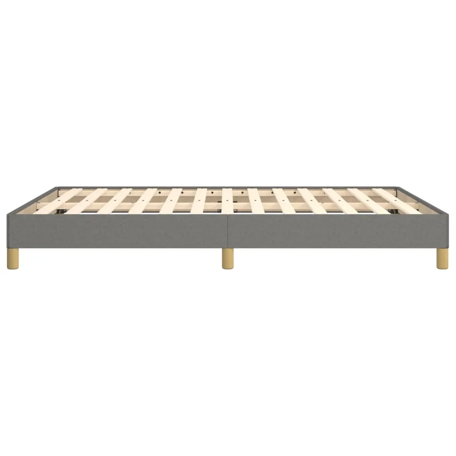 Cadre de lit sans matelas gris foncé 140x190 cm tissu - 6