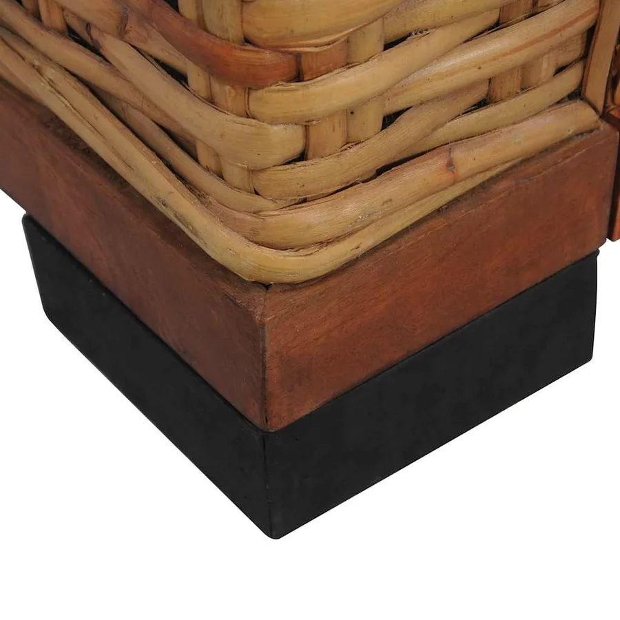 Fauteuil avec coussins Marron Rotin naturel - 6