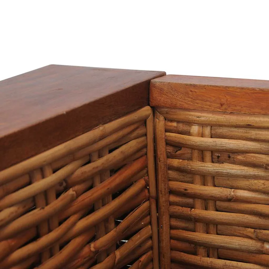 Fauteuil avec coussins Marron Rotin naturel - 8