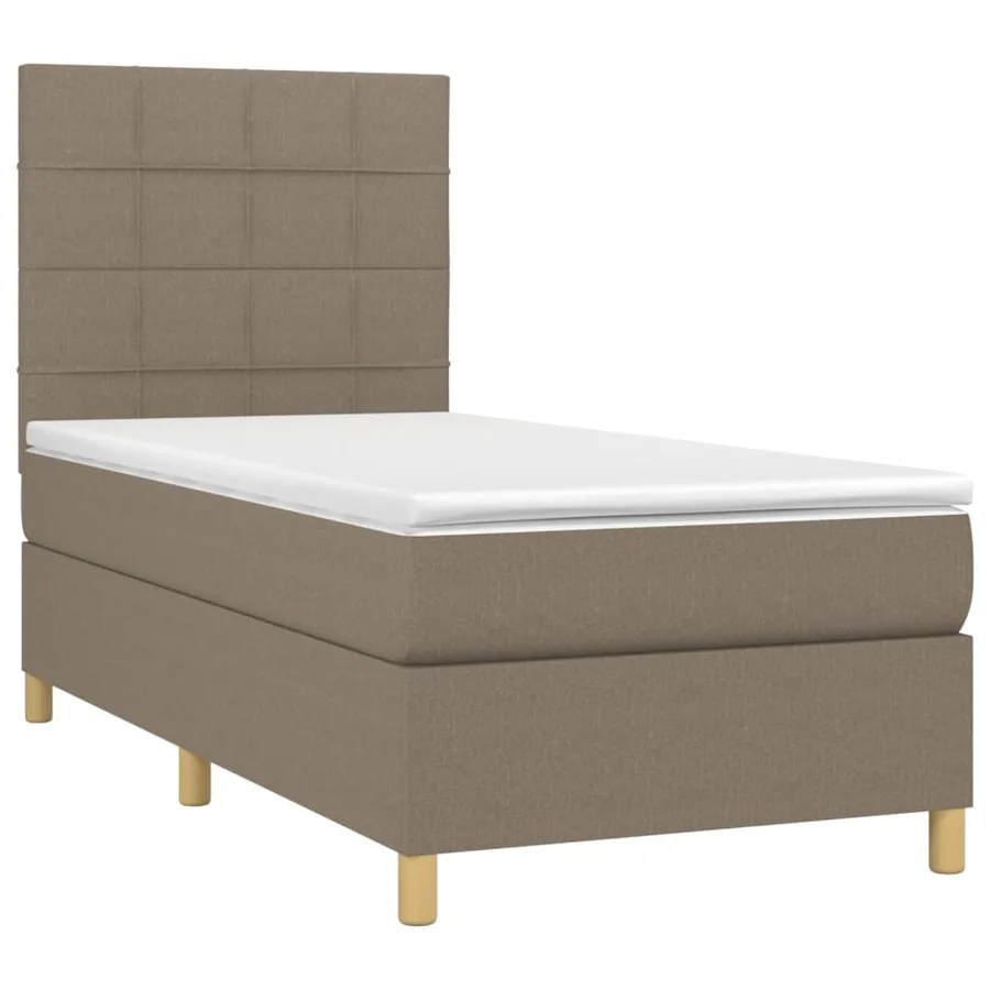 Sommier à lattes de lit avec matelas Taupe 90x190 cm Tissu - 3