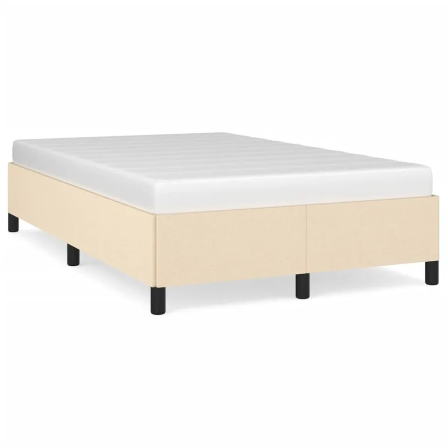 Cadre de lit sans matelas crème 120x200 cm tissu - 2