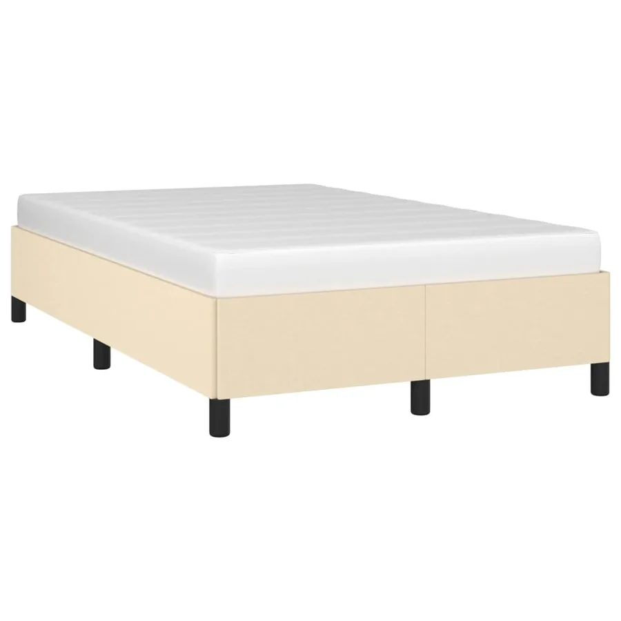 Cadre de lit sans matelas crème 120x200 cm tissu - 4
