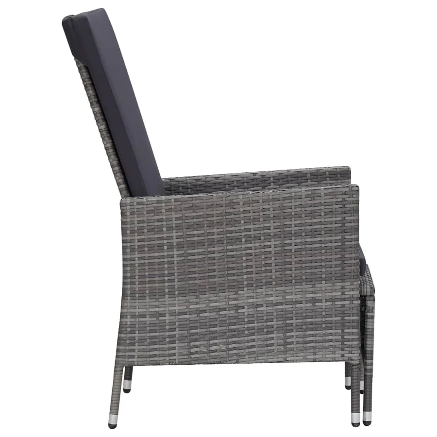 Salon de jardin 2 pcs avec coussins Résine tressée Gris - 5