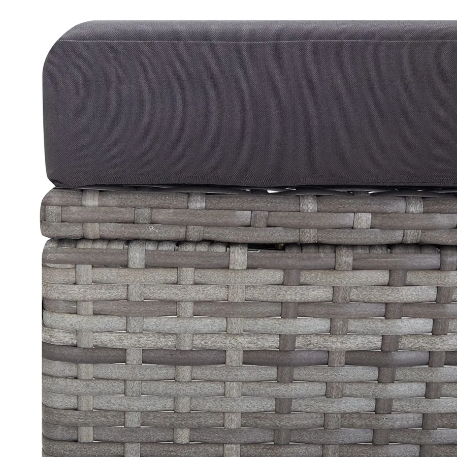 Salon de jardin 2 pcs avec coussins Résine tressée Gris - 8