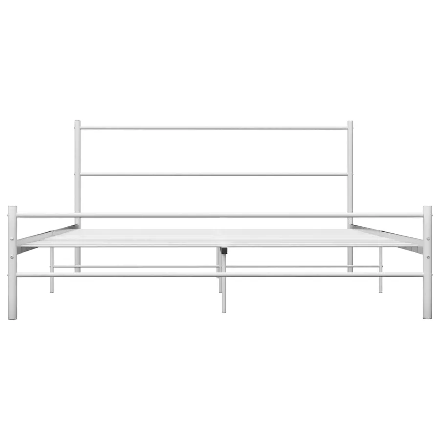 Cadre de lit sans matelas blanc métal 140x200 cm - 3