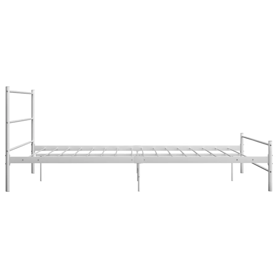 Cadre de lit sans matelas blanc métal 140x200 cm - 4