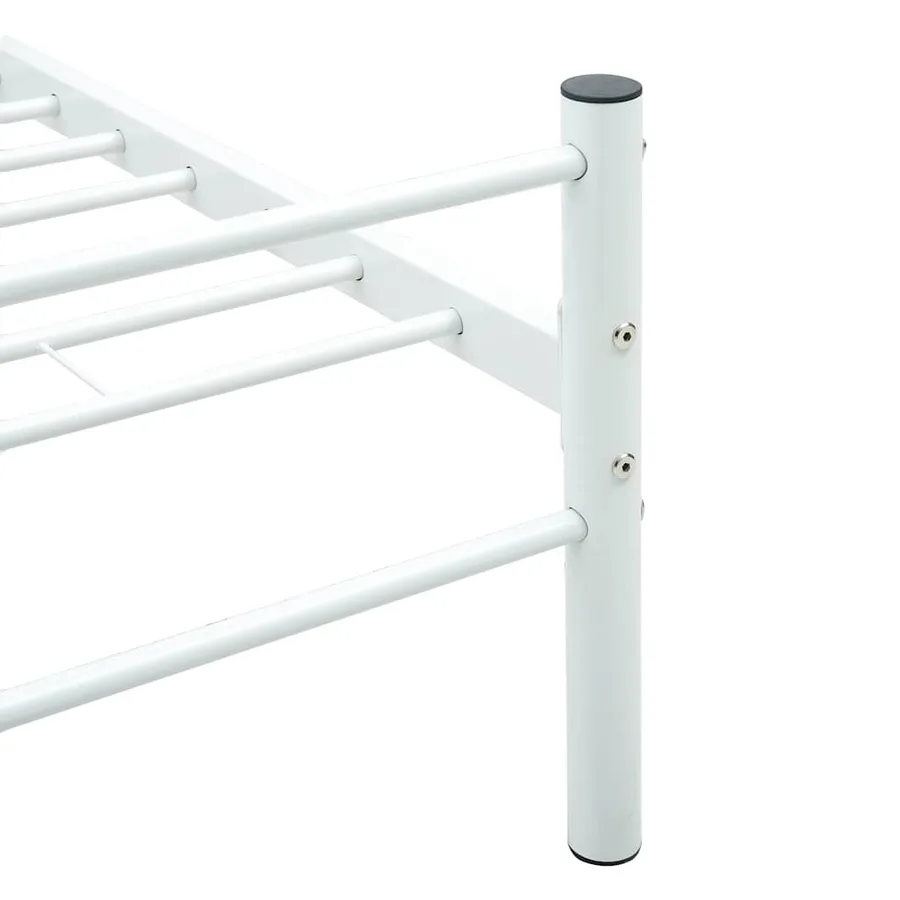 Cadre de lit sans matelas blanc métal 140x200 cm - 5